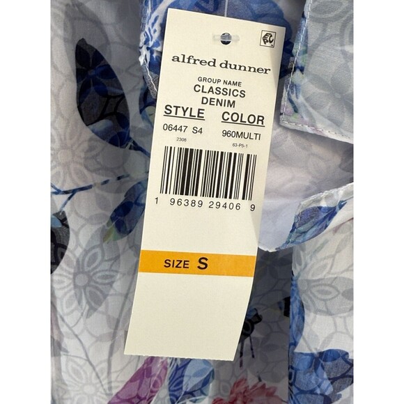 NWT Alfred Dunner Women Small Plaid Dress Shirt Blouse Button Down 3/4 Sleeve - Picture 9 of 10